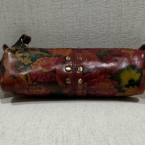 Patricia Nash Multicolor Floral Leather Pencil Case/ Clutch